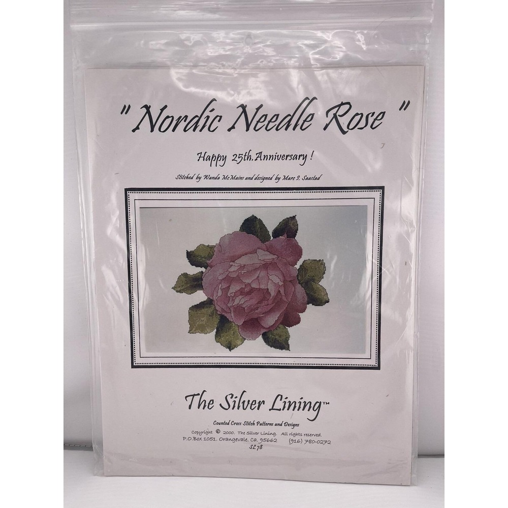 The Silver‎ Lining "Nordic Needle Rose" Cross Stitch Pattern (2000) NEW